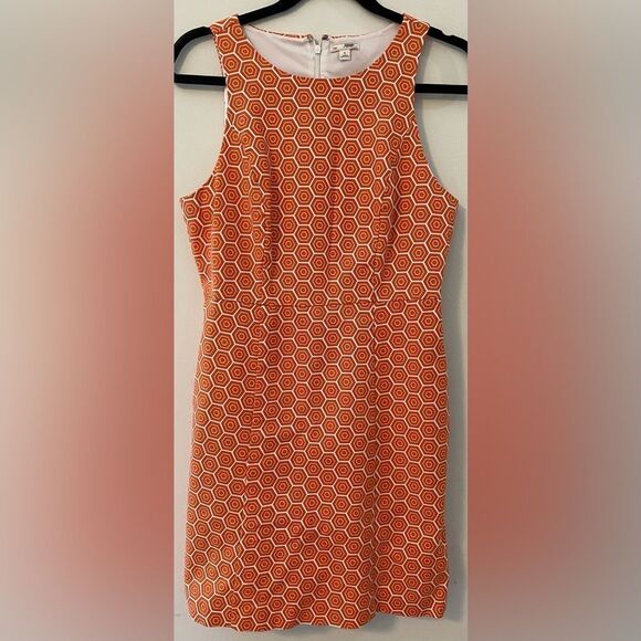 GAP Dresses & Skirts - Gap, Orange and White, Geometric Patterned, Sleeveless Midi Dress, Size 6